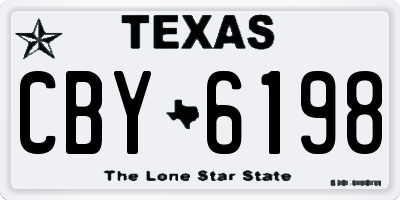 TX license plate CBY6198
