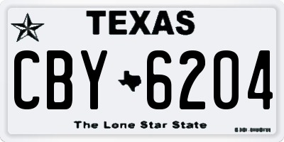 TX license plate CBY6204