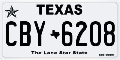 TX license plate CBY6208