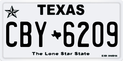 TX license plate CBY6209