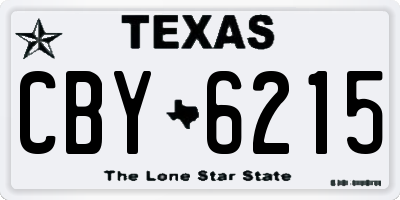 TX license plate CBY6215