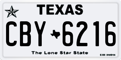 TX license plate CBY6216