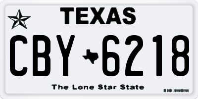 TX license plate CBY6218