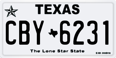 TX license plate CBY6231