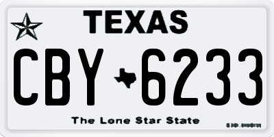 TX license plate CBY6233