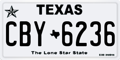 TX license plate CBY6236
