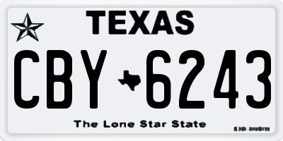 TX license plate CBY6243