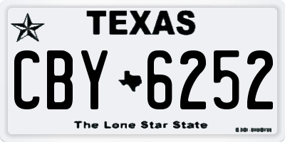 TX license plate CBY6252