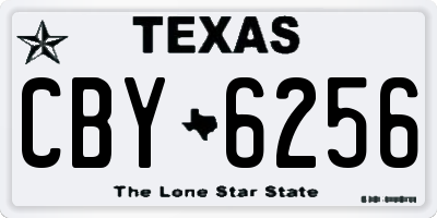 TX license plate CBY6256