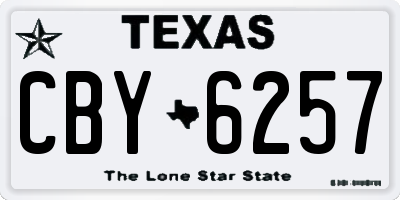 TX license plate CBY6257
