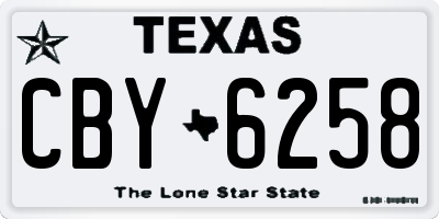 TX license plate CBY6258