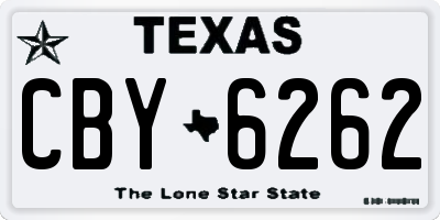 TX license plate CBY6262