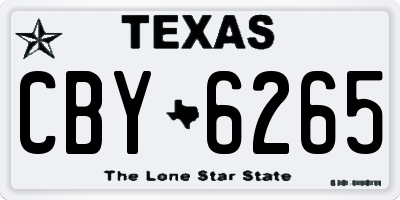 TX license plate CBY6265