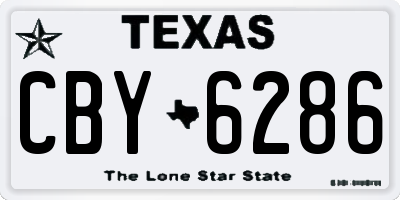 TX license plate CBY6286