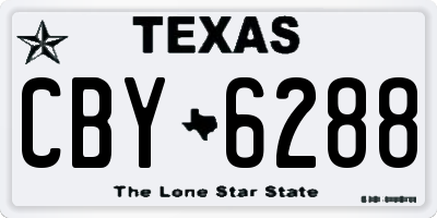 TX license plate CBY6288