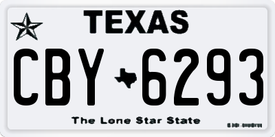 TX license plate CBY6293
