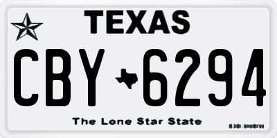 TX license plate CBY6294