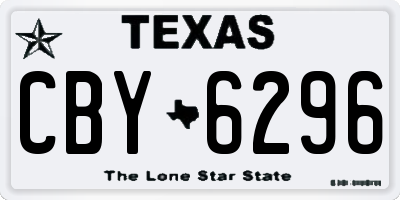 TX license plate CBY6296