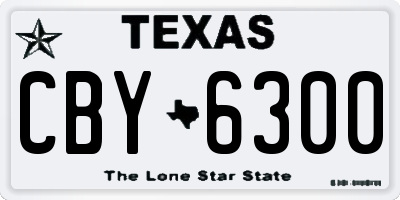 TX license plate CBY6300