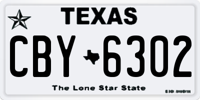 TX license plate CBY6302