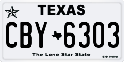 TX license plate CBY6303