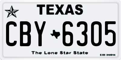 TX license plate CBY6305