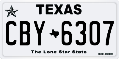 TX license plate CBY6307