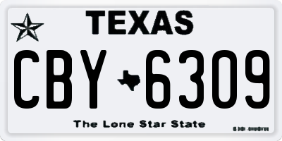 TX license plate CBY6309