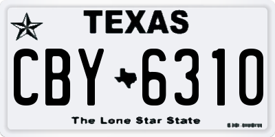TX license plate CBY6310