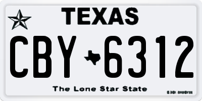 TX license plate CBY6312