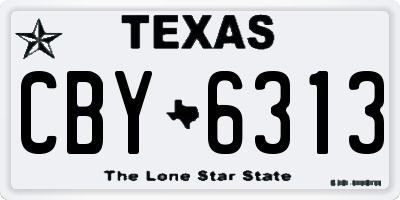 TX license plate CBY6313