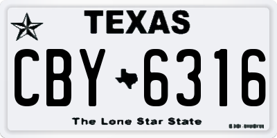 TX license plate CBY6316