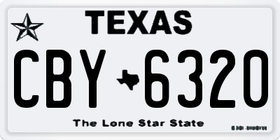 TX license plate CBY6320
