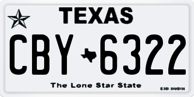 TX license plate CBY6322