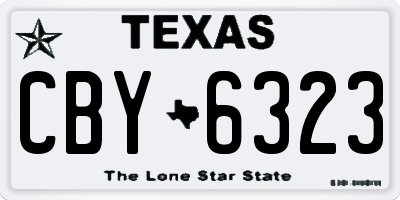 TX license plate CBY6323
