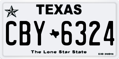 TX license plate CBY6324