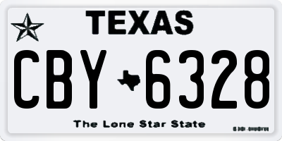 TX license plate CBY6328