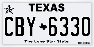 TX license plate CBY6330