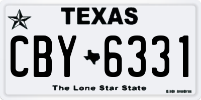 TX license plate CBY6331