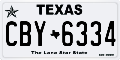 TX license plate CBY6334