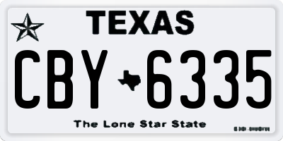 TX license plate CBY6335