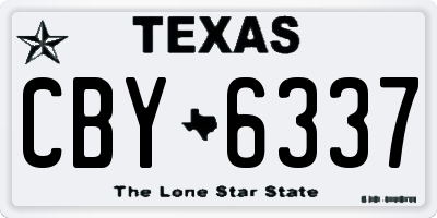 TX license plate CBY6337