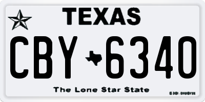 TX license plate CBY6340