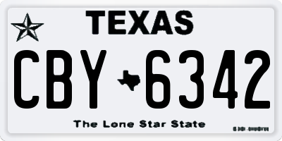 TX license plate CBY6342