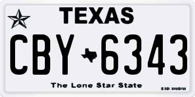 TX license plate CBY6343