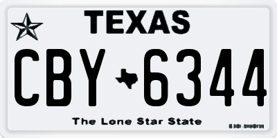 TX license plate CBY6344