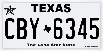 TX license plate CBY6345