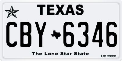 TX license plate CBY6346