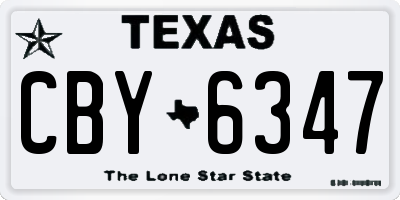 TX license plate CBY6347