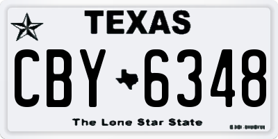 TX license plate CBY6348